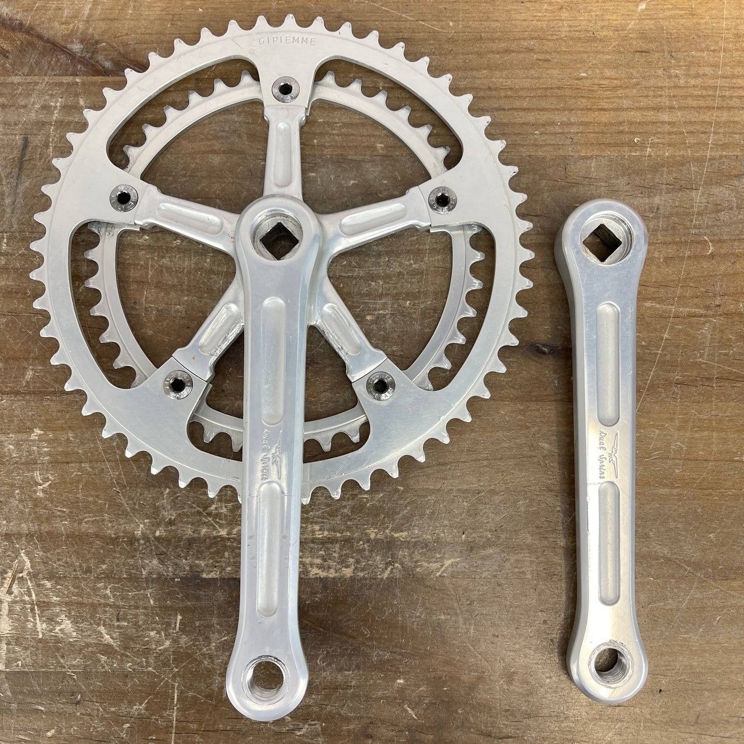 Gipiemme Dual Sprint 172.5mm 52/42t Square Taper Road Bike Alloy Crankset 635g