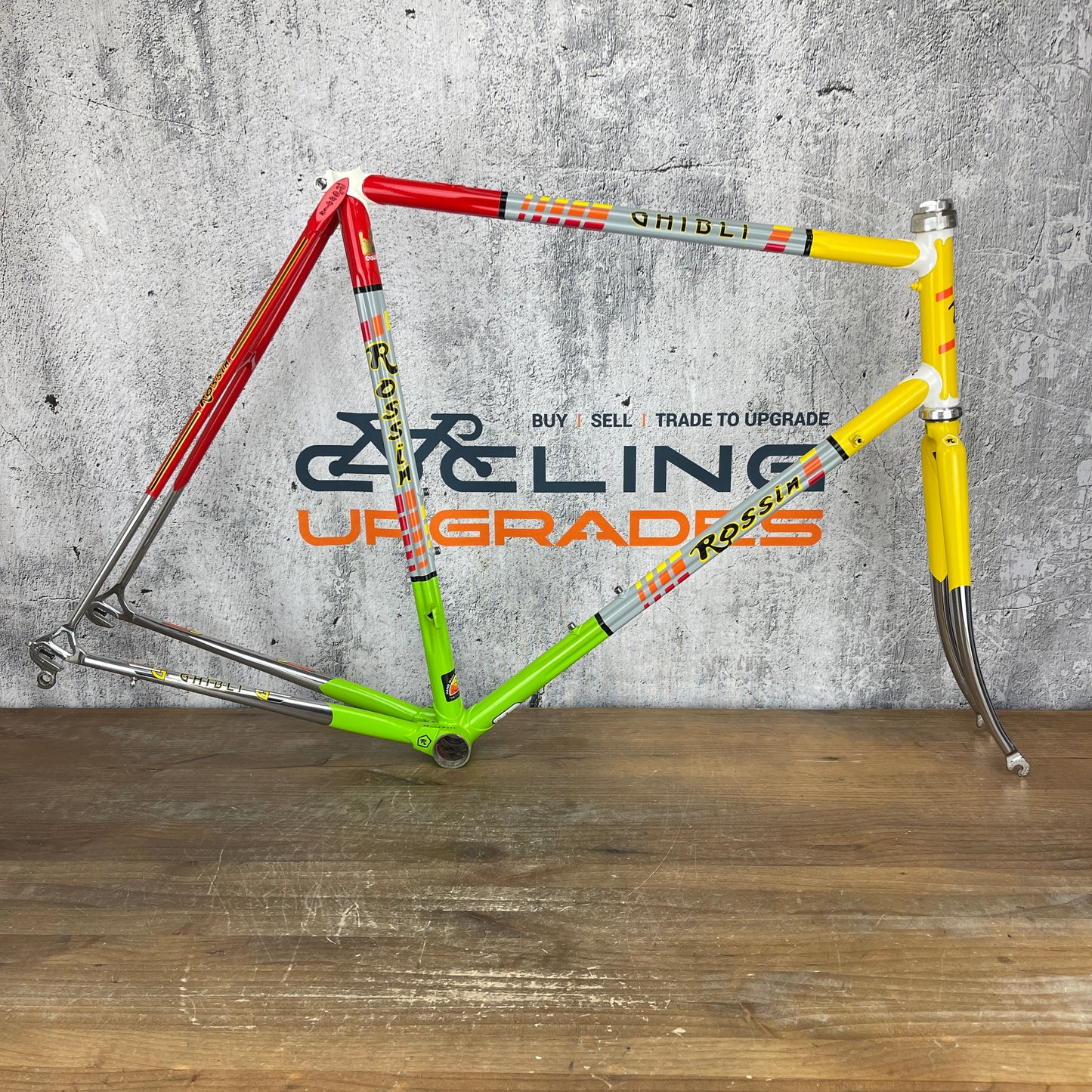 Never Ridden! Rossin Ghibli Mondrian SLX 57cm Rim Brake Steel Frameset 700c