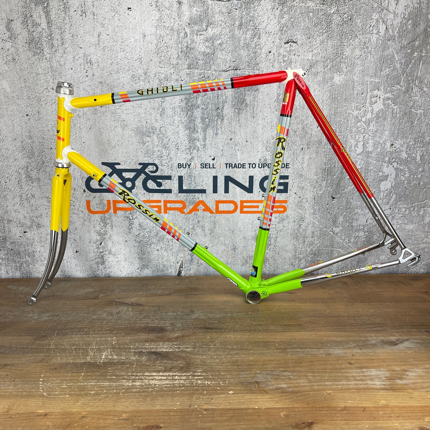 Never Ridden! Rossin Ghibli Mondrian SLX 57cm Rim Brake Steel Frameset 700c
