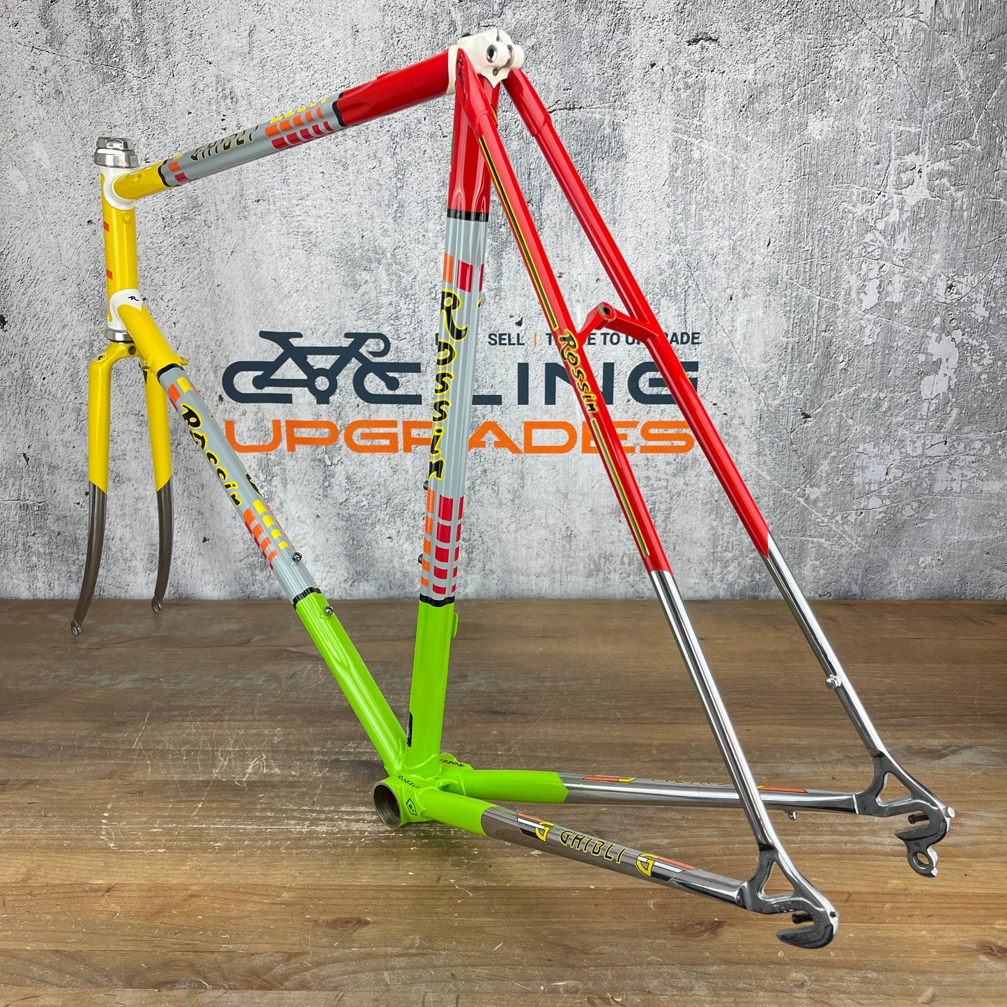 Never Ridden! Rossin Ghibli Mondrian SLX 57cm Rim Brake Steel Frameset 700c