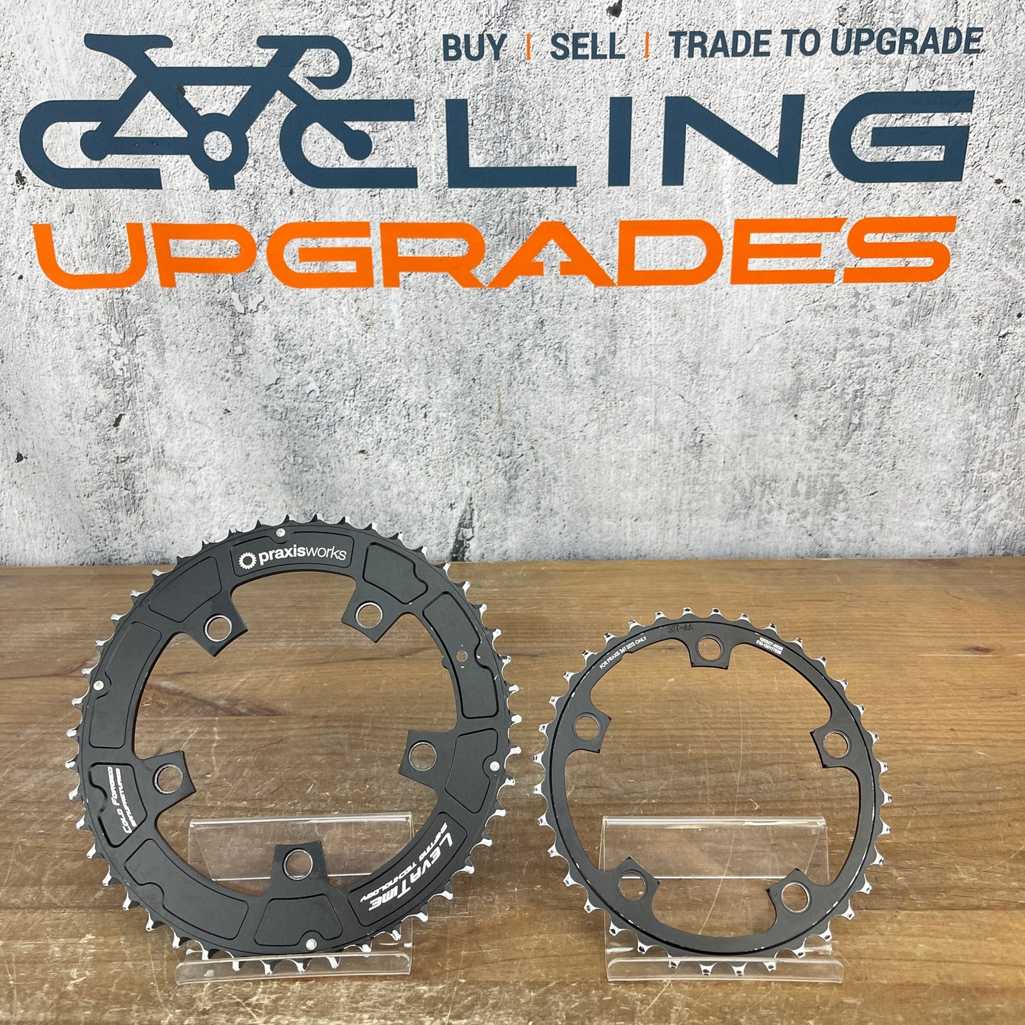 PraxisWorks Leva Time 46/36t 5-Bolt 110 BCD Road Bike Pair 2x Chainrings 142g