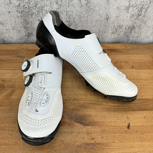 Shimano S-Phyre XC902 EU 44 US 9.7 2-Bolt BOA White Cycling Shoes 750g