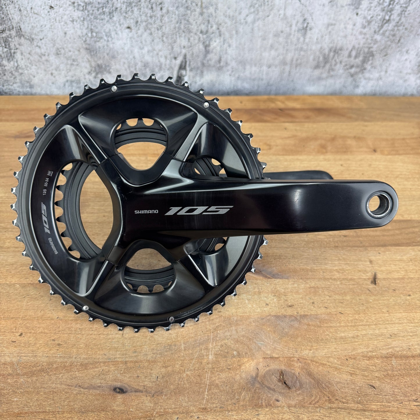 Low Mile Shimano 105 FC-R7100 175mm 50/34t 12-Speed Alloy Crankset w/ Chainrings