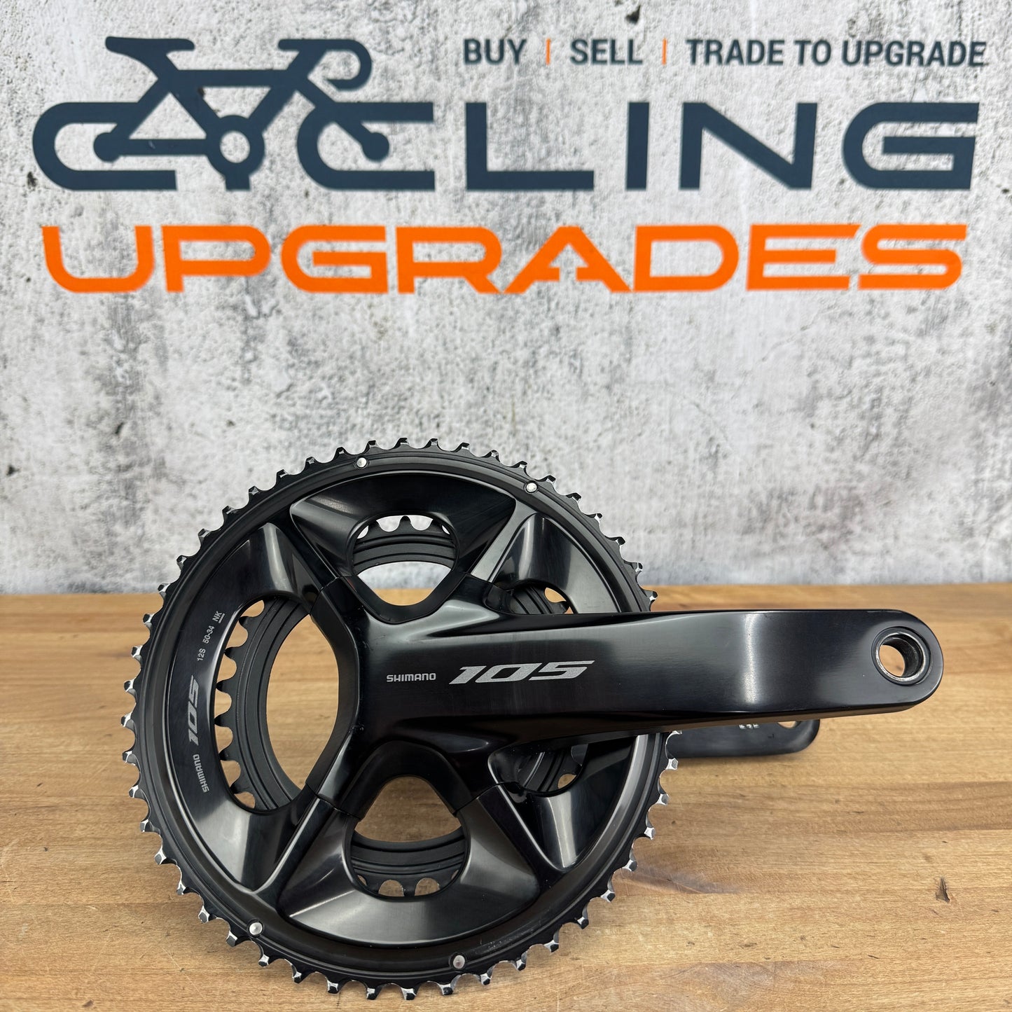 Low Mile Shimano 105 FC-R7100 175mm 50/34t 12-Speed Alloy Crankset w/ Chainrings
