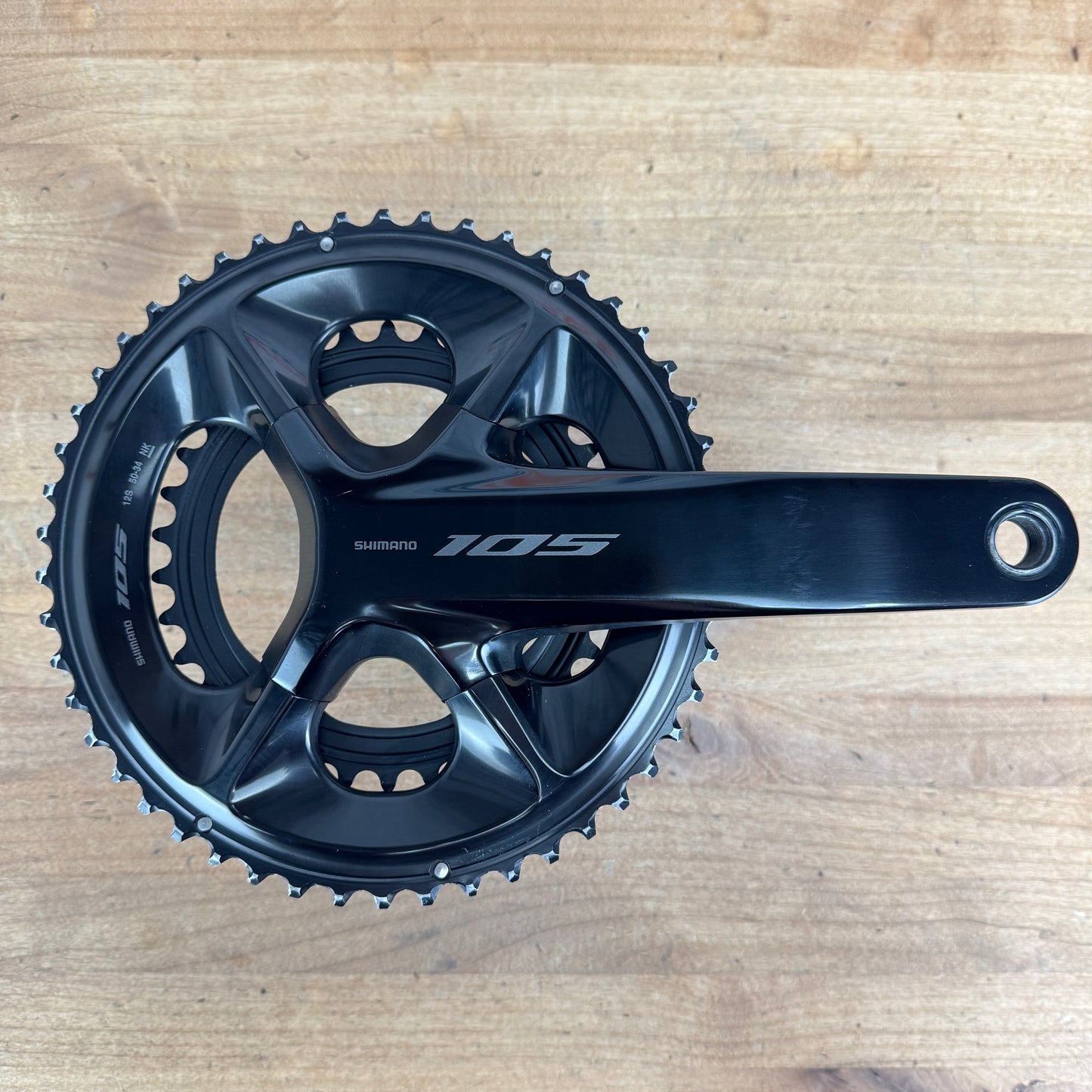 Low Mile Shimano 105 FC-R7100 175mm 50/34t 12-Speed Alloy Crankset w/ Chainrings