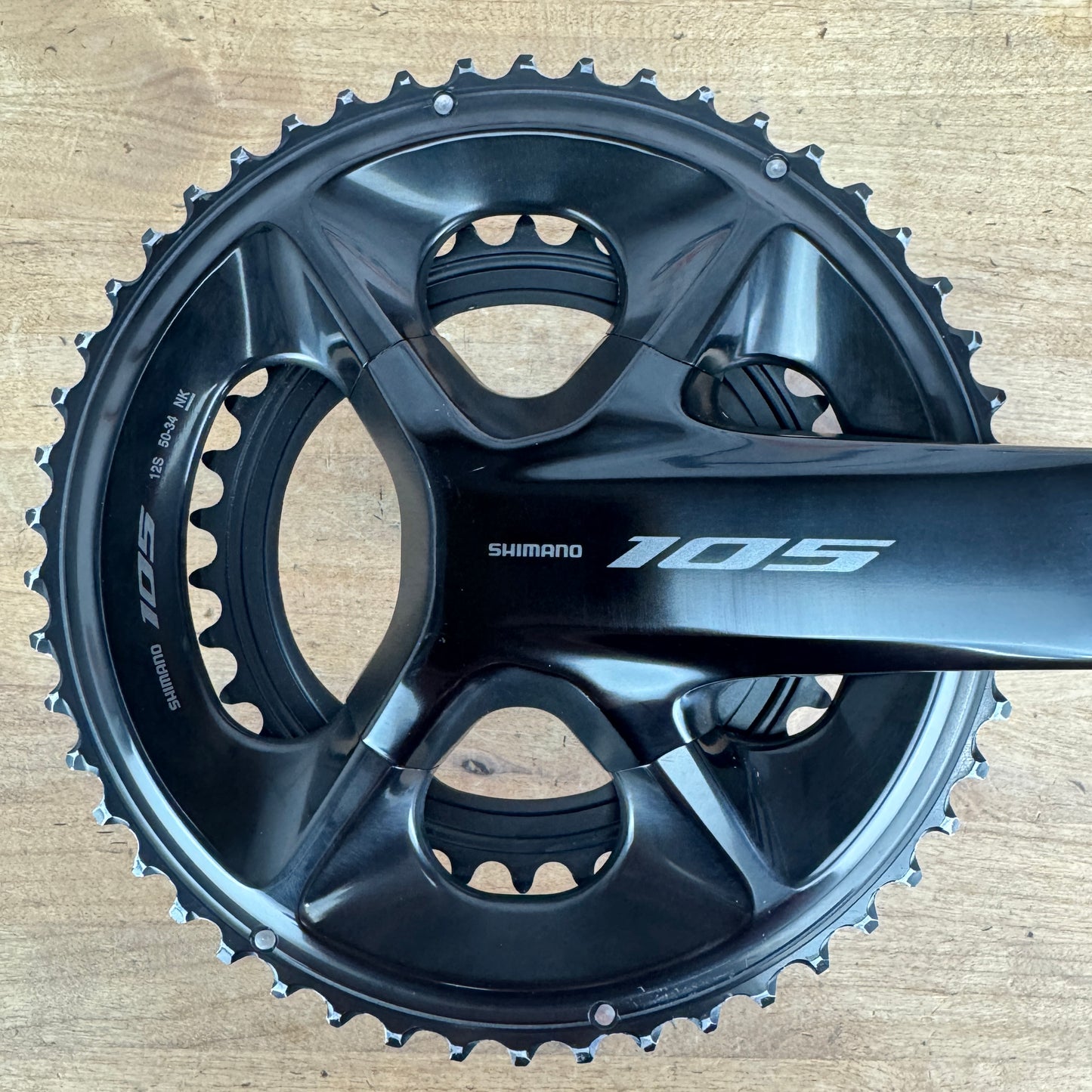Low Mile Shimano 105 FC-R7100 175mm 50/34t 12-Speed Alloy Crankset w/ Chainrings