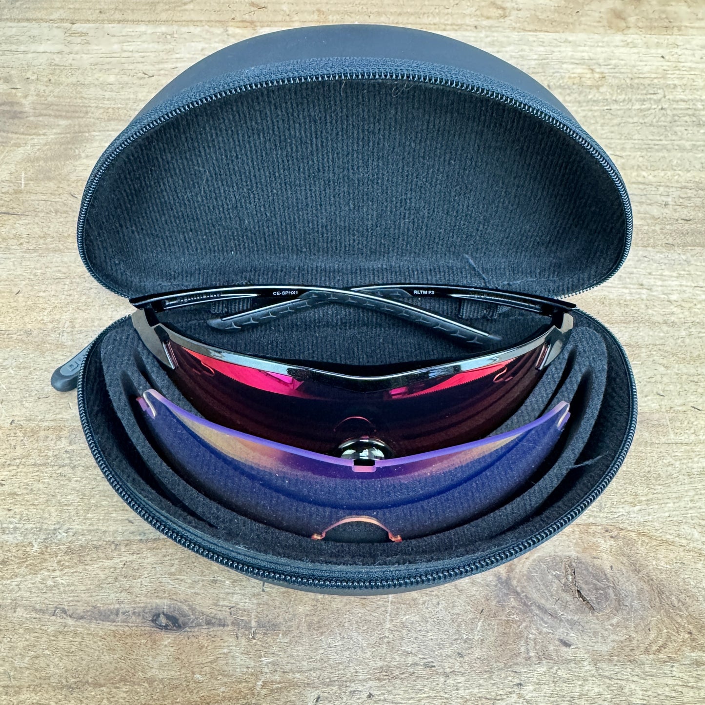 Shimano S-Phyre Black Cycling Sunglasses w/ Red/Clear Lenses & Case 29g