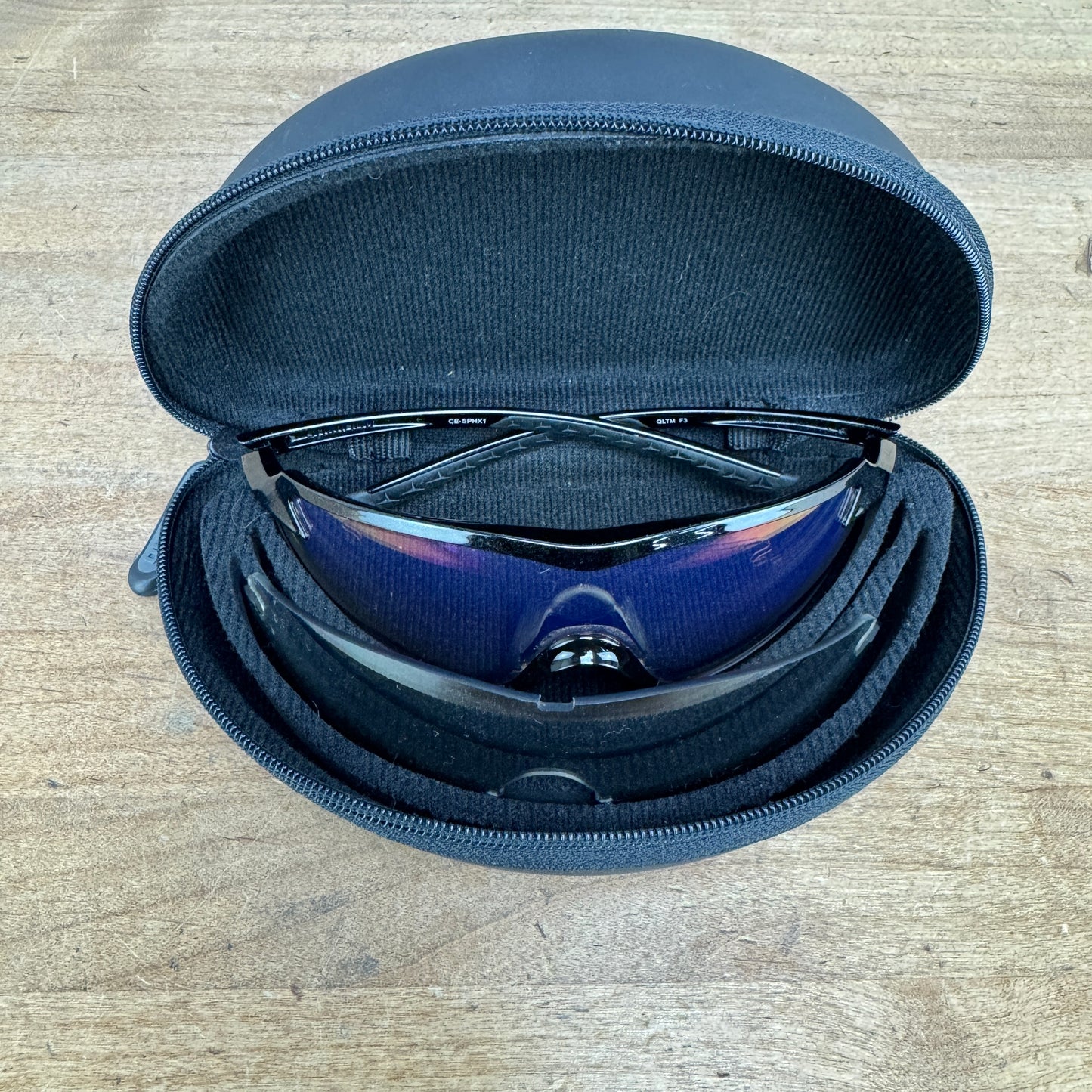 Shimano S-Phyre Black Cycling Sunglasses w/ Photochromic/Clear Lenses & Case 28g