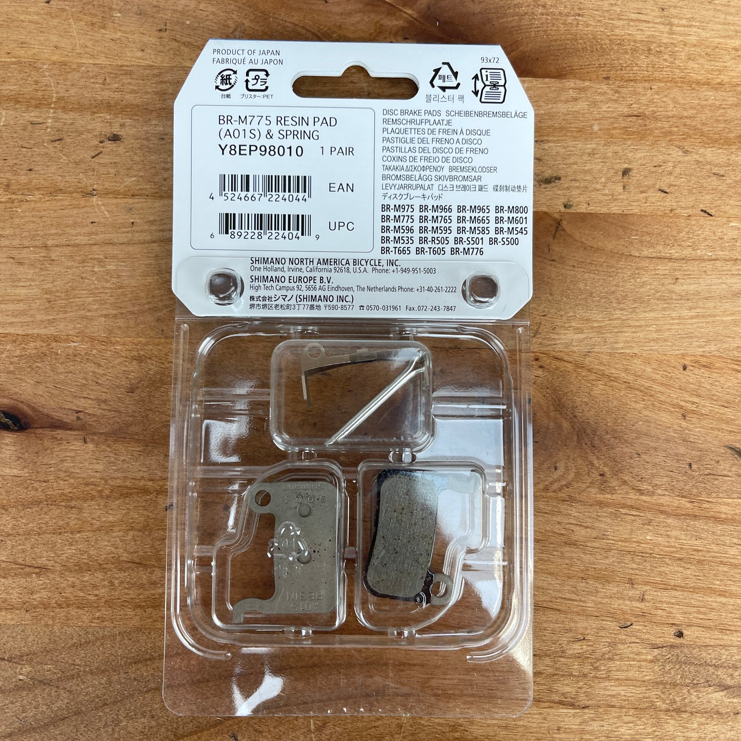 New! Shimano A01S Resin Disc Brake Pads Kit Y8EP98010
