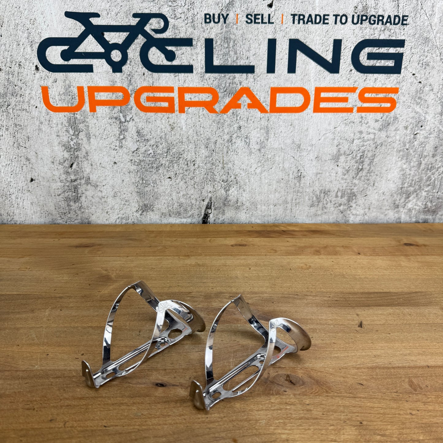 Light Use! Supacaz Fly Cage Chrome Cycling Bike Water Bottle Cages 46g