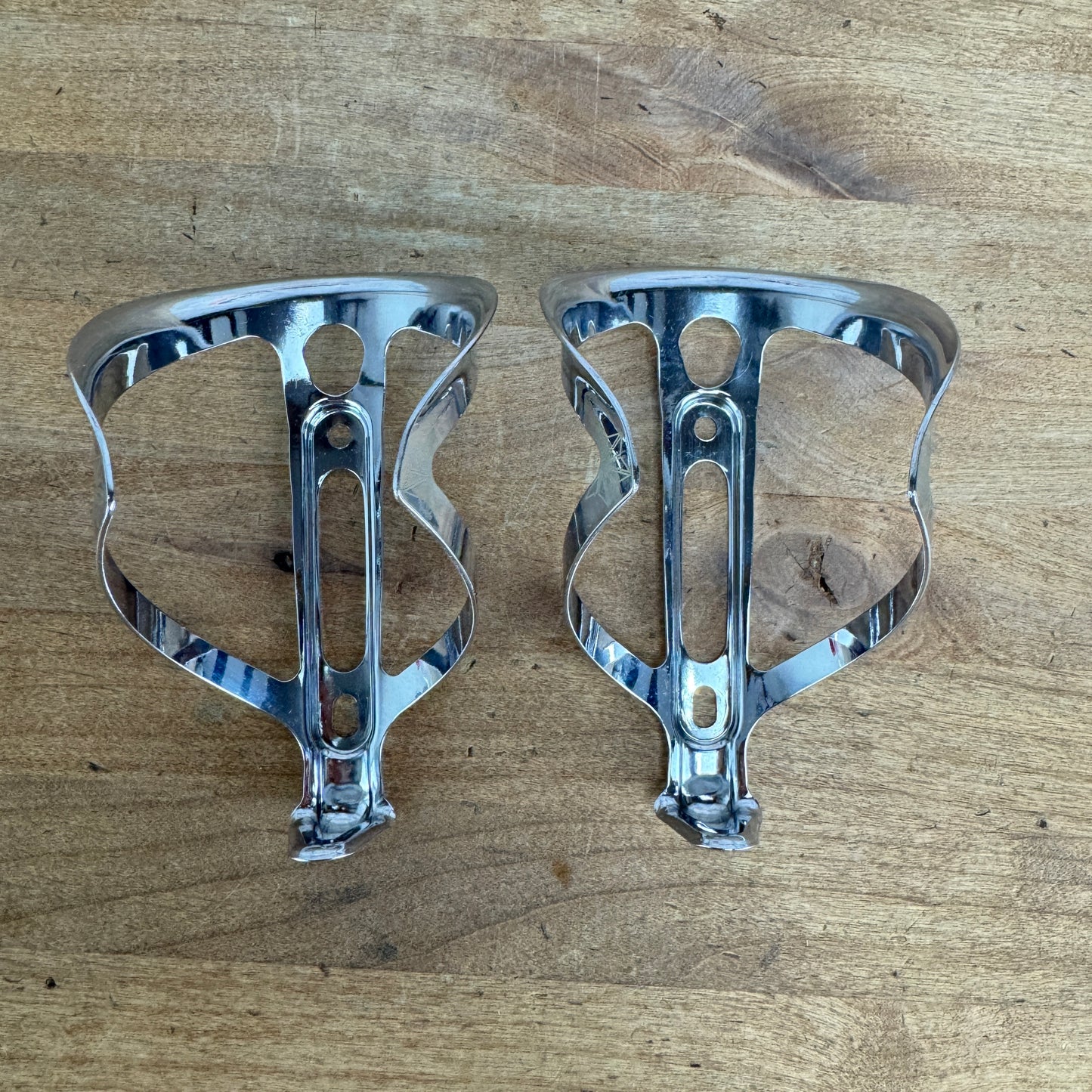 Light Use! Supacaz Fly Cage Chrome Cycling Bike Water Bottle Cages 46g