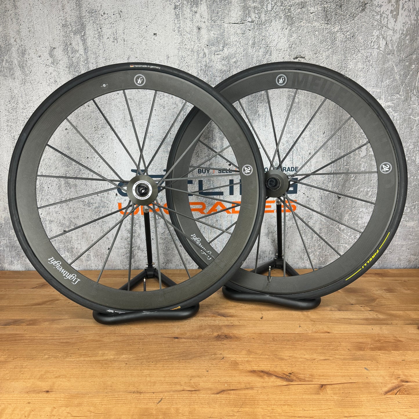 Lightweight Meilenstein T 24D Carbon Tubular Road Bike Disc Wheelset 700c 1250g