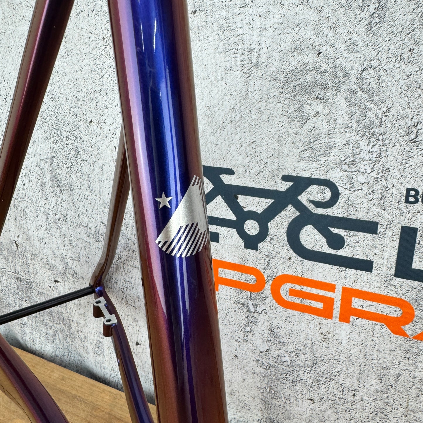 New! 2024 Allied Able Medium Harlequin Blue-Red Carbon Gravel Frame MSRP $4000