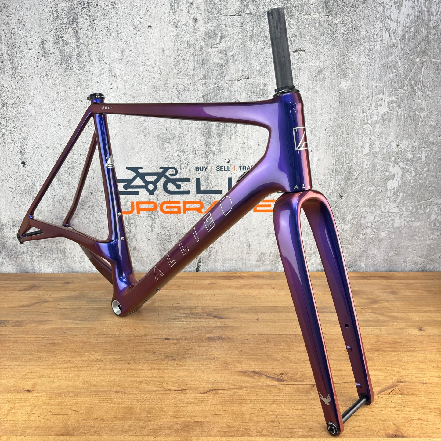 New! 2024 Allied Able Medium Harlequin Blue-Red Carbon Gravel Frame MSRP $4000