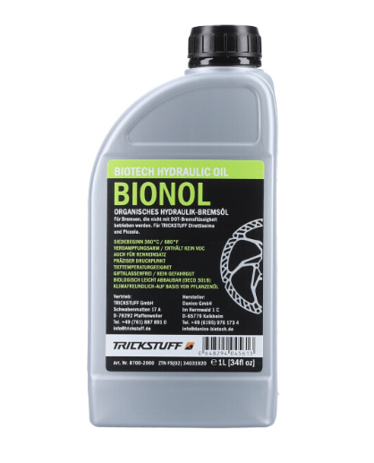 New! Trickstuff Biotech Bionol Bike Hydraulic Disc Brake Fluid Oil - 1 Liter Bottle