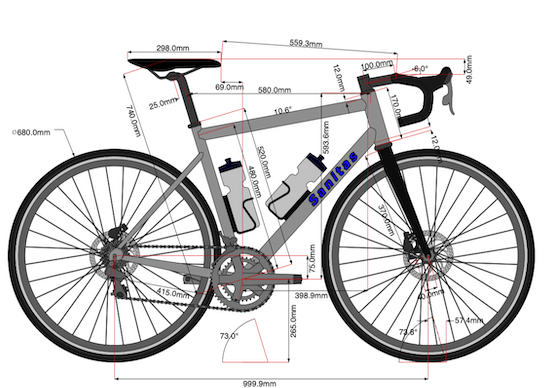 2024 Sanitas All-Road Cerakote 58cm Titanium Disc Frameset 700c Enve Fork