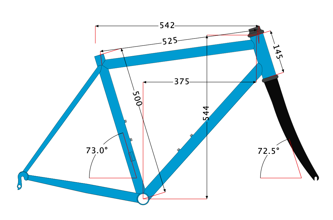 Mint! Bastion Road 54cm Rim Brake Carbon Titanium Frameset 700c 1864g