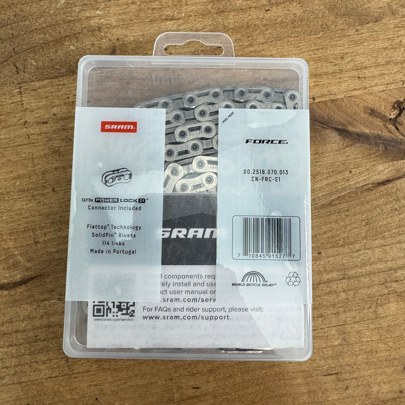 New! SRAM Force AXS E1 Flattop 12/13-Speed 114 Links Silver Bike Chain