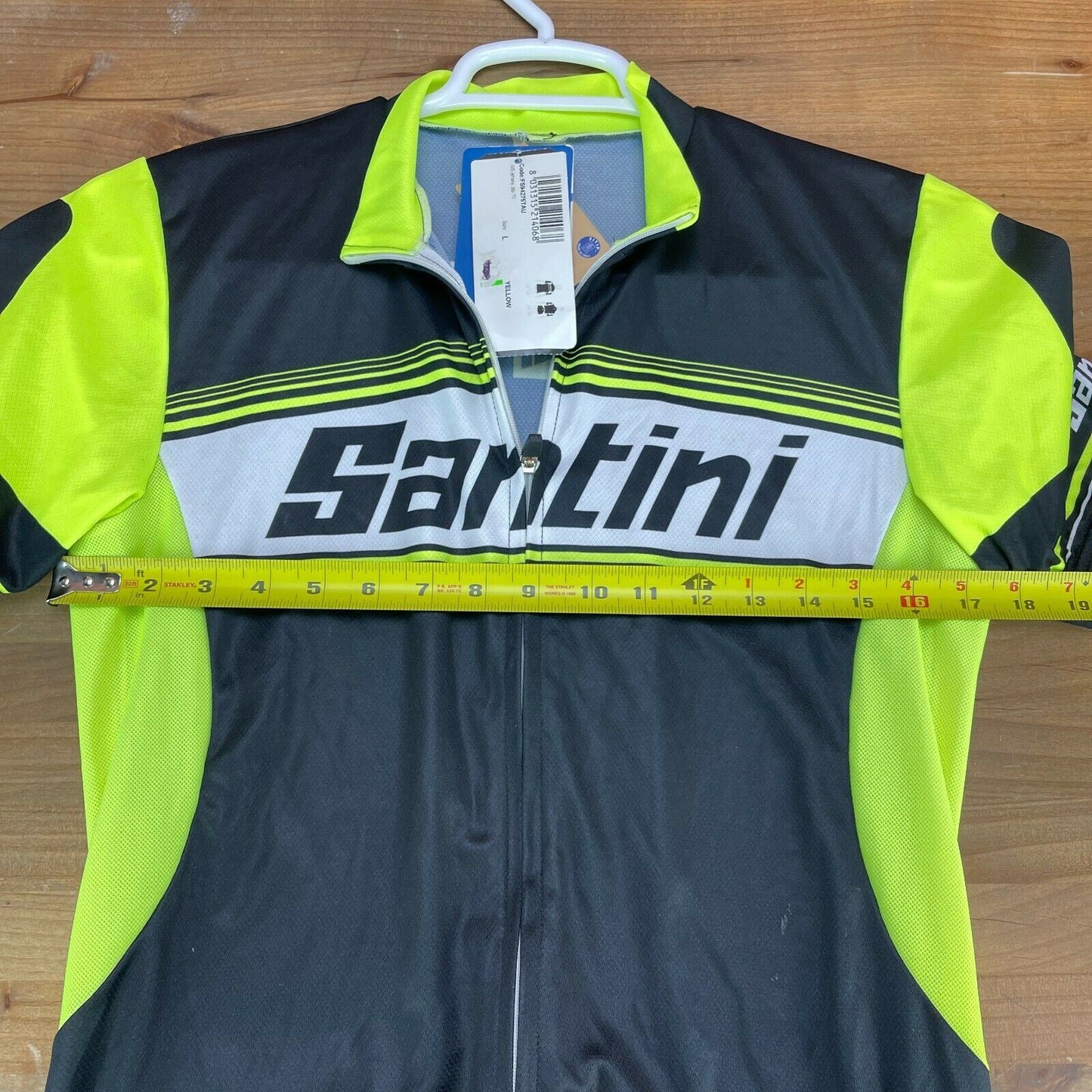 New! Santini Tau Short Sleeve Road Cycling Jersey Neon Green/Black Mens Large