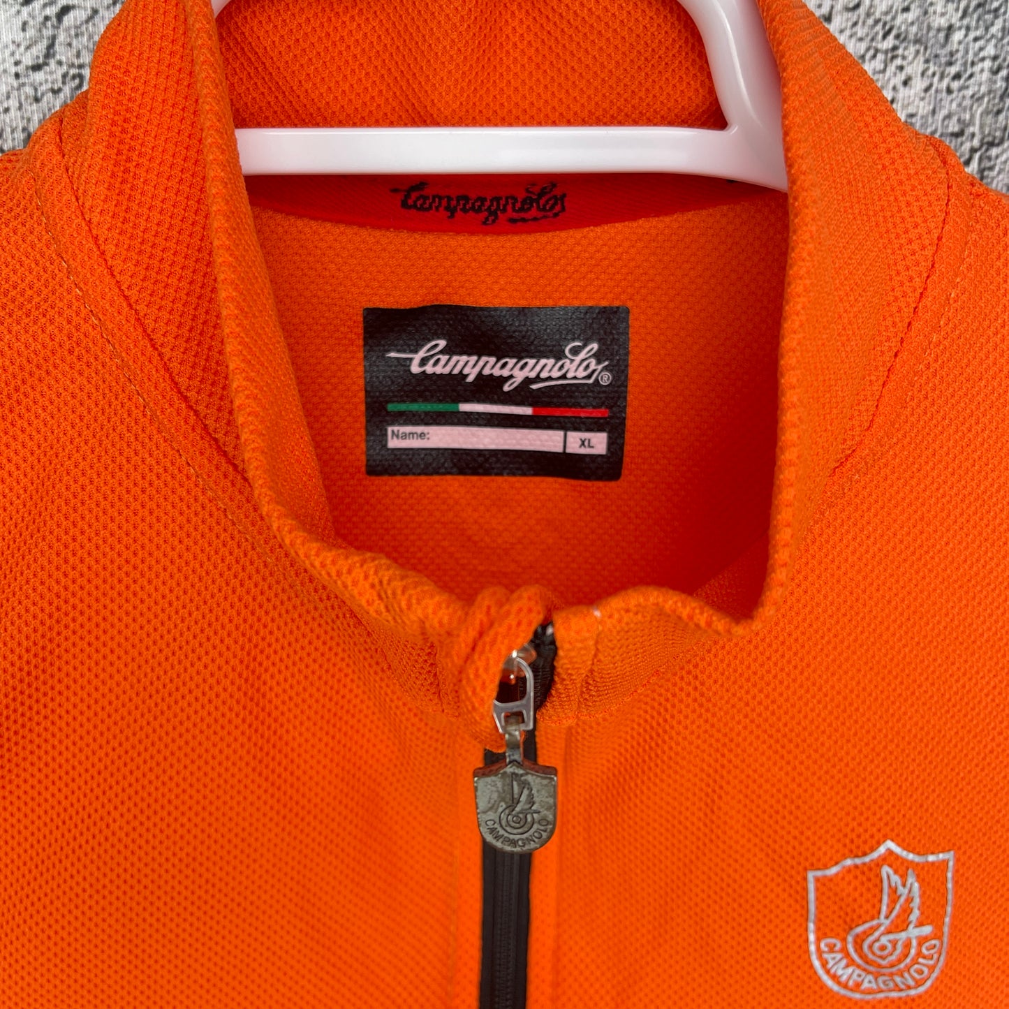 Campagnolo XL Men's Road Bike Orange Cycling Jersey Short Sleeve
