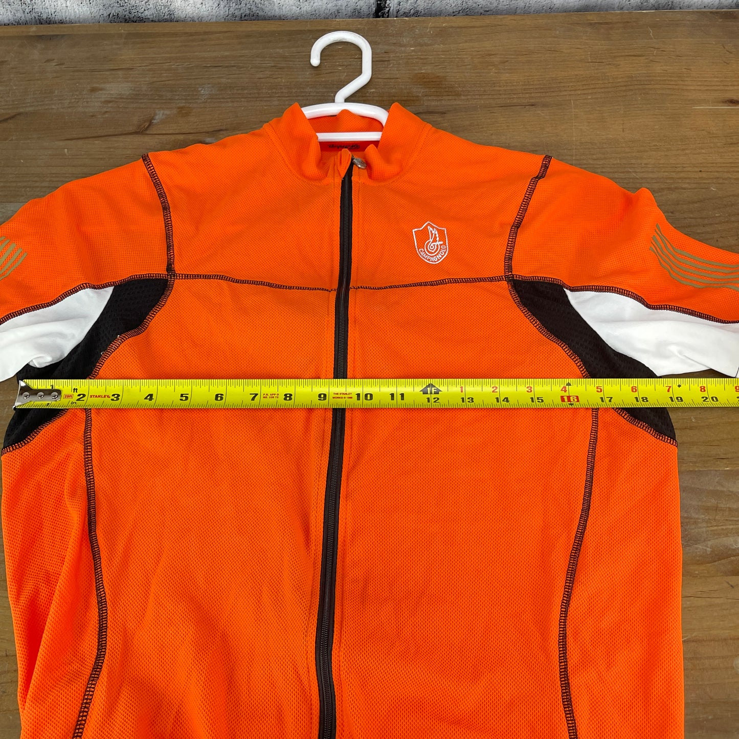 Campagnolo XL Men's Road Bike Orange Cycling Jersey Short Sleeve