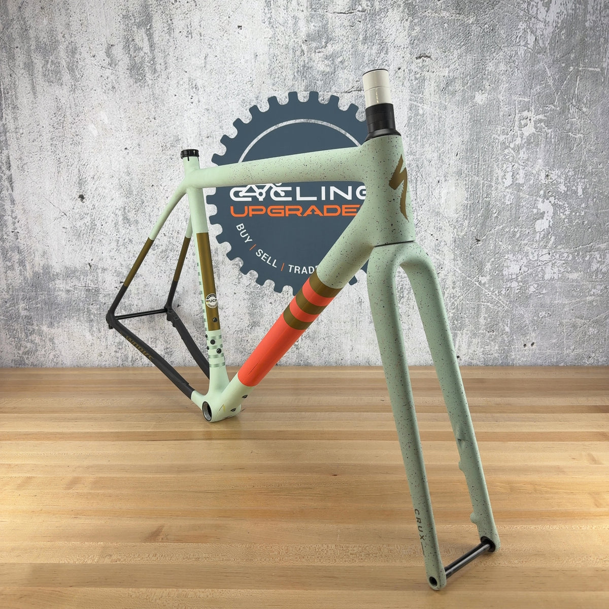 Light Use! Specialized 2024 S-Works Crux 54cm SATIN WHITE SAGE/CACTUS BLOOM/MIDNIGHT SHADOW SPECKLE Carbon Frameset