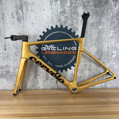 Mint! Cervelo Soloist 56cm Gold Dust Disc Brake Carbon Road Bike Frameset 2840g