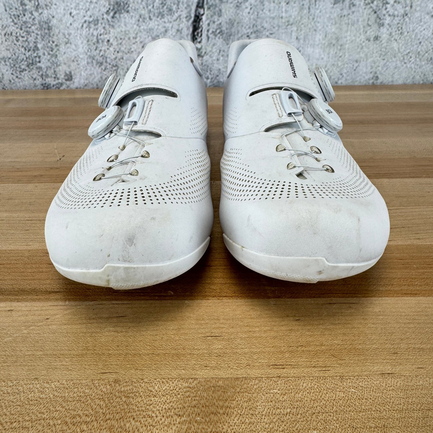 Low Mile! Shimano SH-RC703 White EU 45.5 Road 3-Bolt Boa White Cycling Shoes