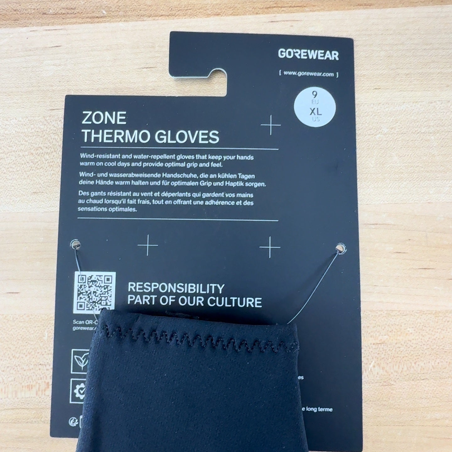 Gore Zone Thermo Gloves XL Black Cycling Gloves