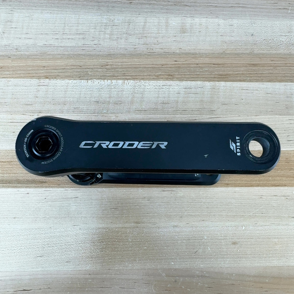 Light Use! Croder Spirit 145mm 8-Bolt 24mm Black Alloy Crank Arm Assembly 491g