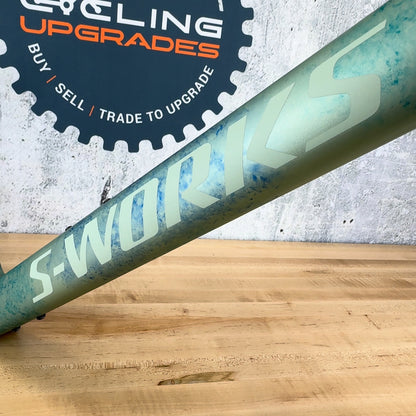 Low Mile! 2024 Specialized 2025 S-Works Roubaix SL8 58cm Carbon Disc Brake Future Shock 3.3 Satin Metallic White Sage Frameset
