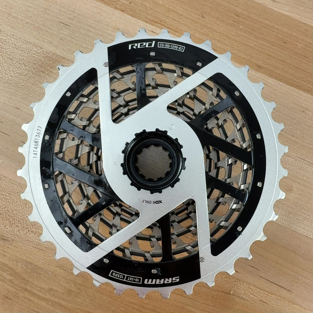 Low Mile! SRAM Red AXS XG-1290 10-36t E1 Silver 12-Speed Silver Bike Cassette