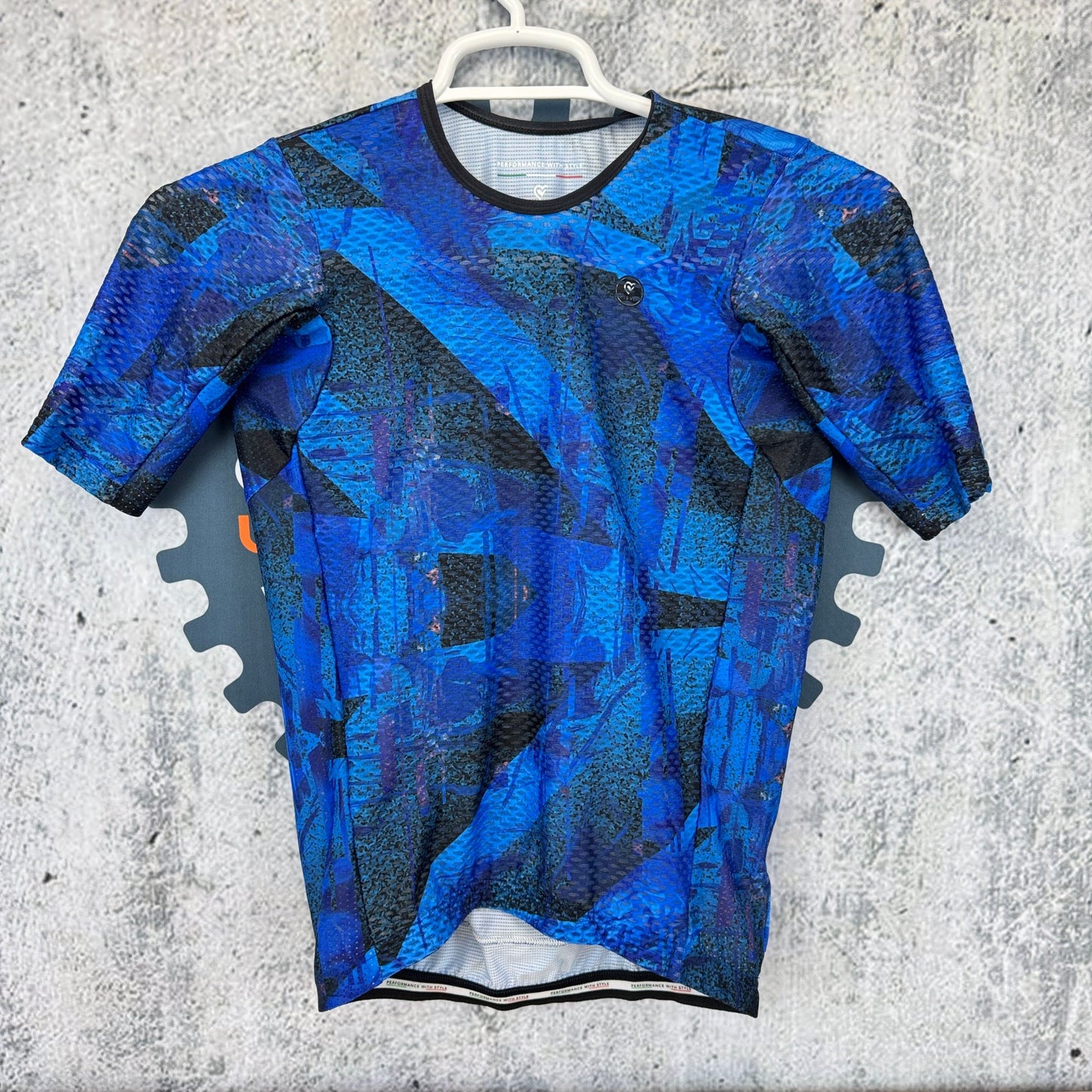 New! Pissei Vortice Men's Medium Azzuro Blue Zipperless Cycling Jersey
