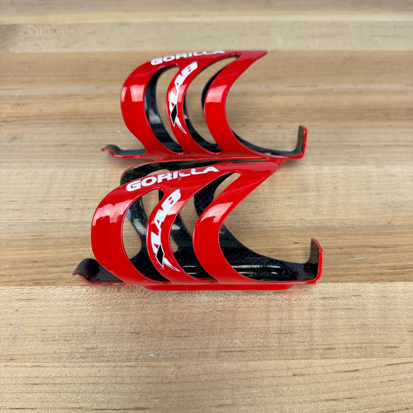 Xlab Gorilla Cage Red Pair Carbon Bike Water Bottle Cages 79g