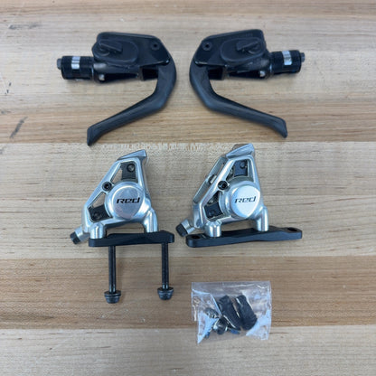 Low Mile! SRAM S-900 Aero HRD Disc Brake Carbon Brake Levers w/ Red E1 Calipers