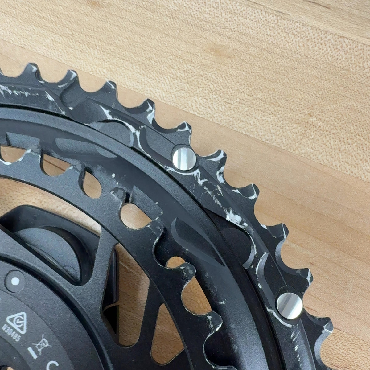 Low Mile! SRAM Red E1 Quarq AXS 2x Power Meter 50/37t 12-Speed Chainring Set