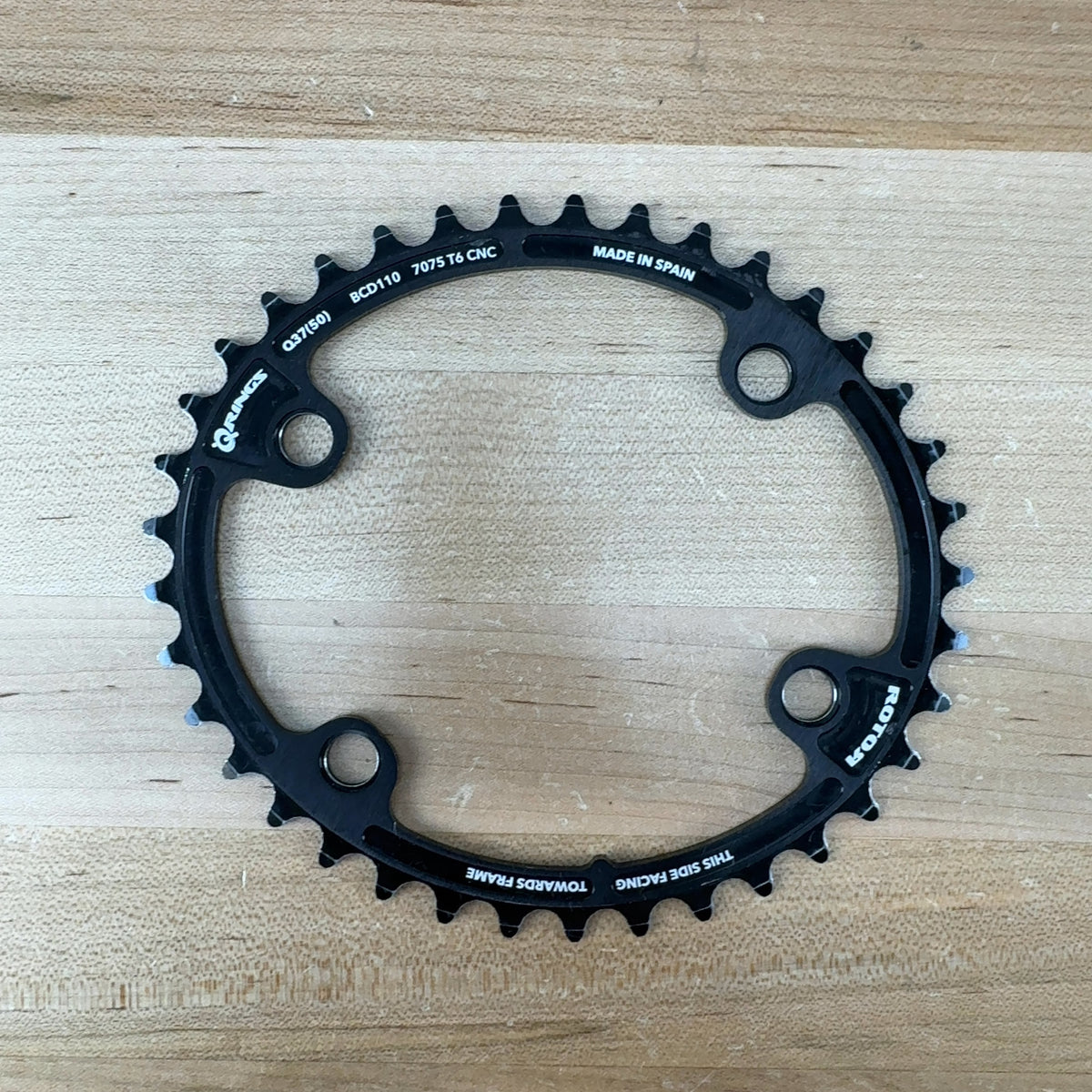 Light Use! Rotor Qrings 110BCD 4-Bolt Q50/37t 12-Speed Oval Chainring Set 165g