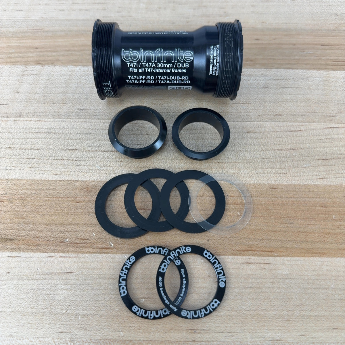 BBInfinite T47A 30mm/DUB Ceramic Bearing Threaded Bottom Bracket 110g