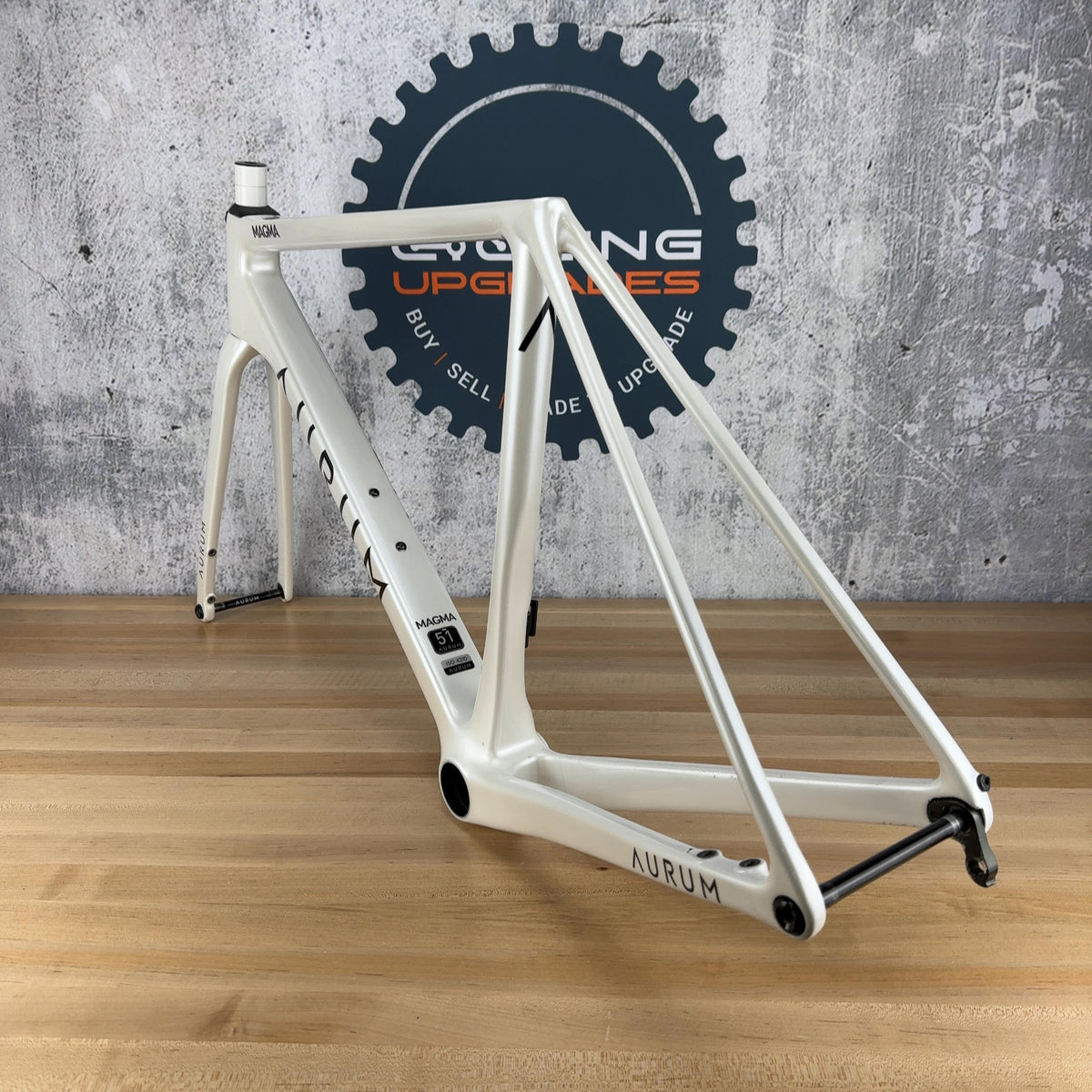 Low Mile! Aurum Magma 51cm Arctic White Carbon Road Bike Frameset 700c 1503g
