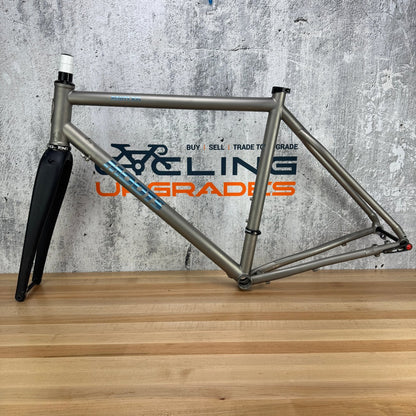 2021 Moots Routt RSL 56cm Titanium Disc Frameset 700c Frost Blue Chris King