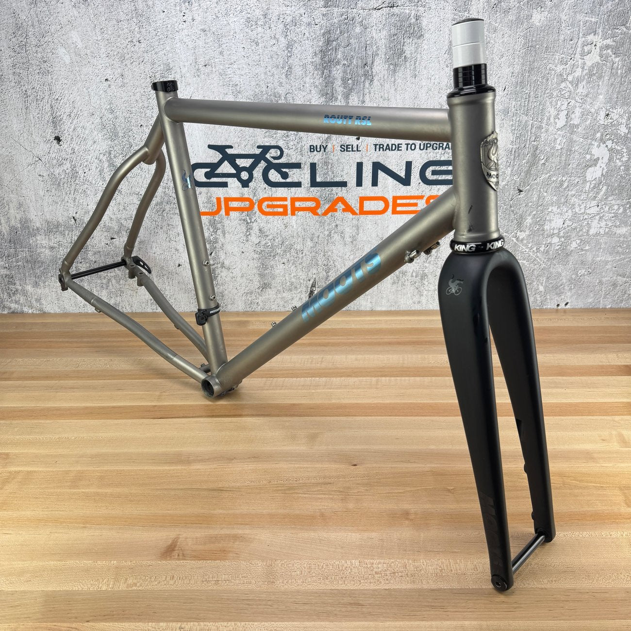 2021 Moots Routt RSL 56cm Titanium Disc Frameset 700c Frost Blue Chris King