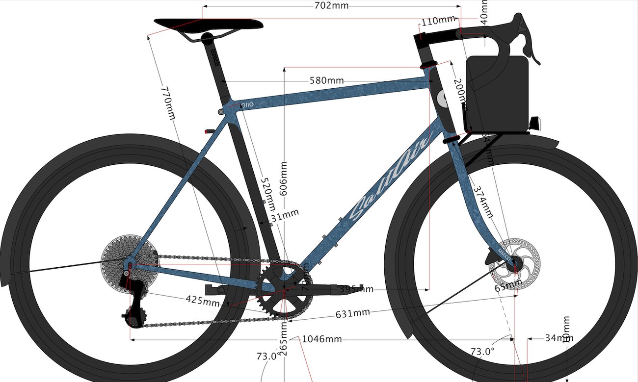 2021 Saltair Cycles Randonneur 58cm Steel Touring Adventure Disc Frameset 650b