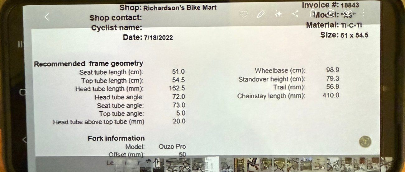 2022 Independent Fabrication 54.5cm Rim Brake Carbon Titanium Frameset 700c