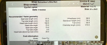 2022 Independent Fabrication 54.5cm Rim Brake Carbon Titanium Frameset 700c