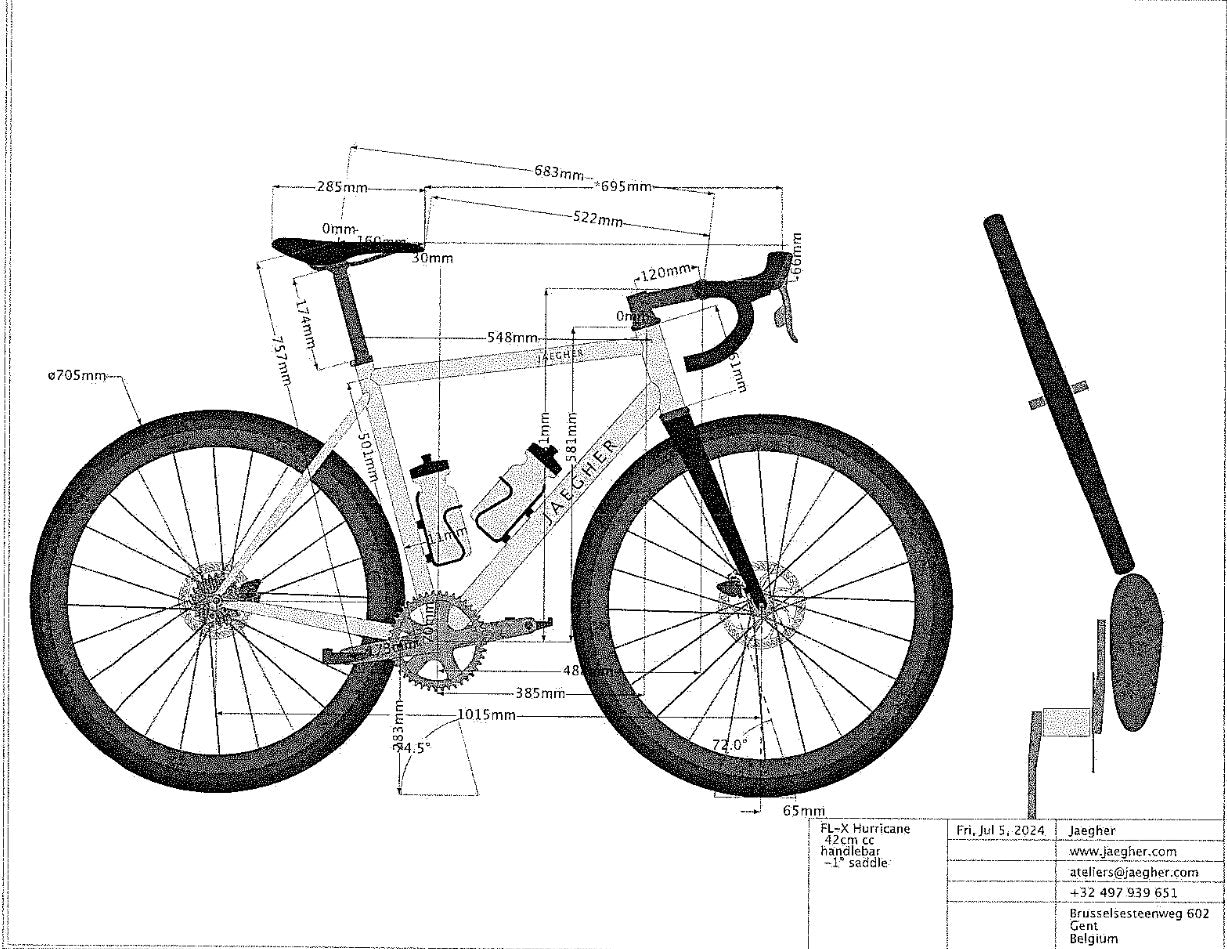 2025 Jaegher FL.X Hurricane 54cm Steel Disc Frameset 700c Chris King Headset