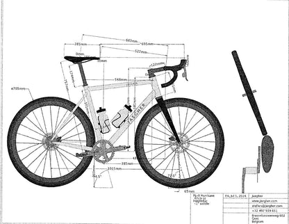 2025 Jaegher FL.X Hurricane 54cm Steel Disc Frameset 700c Chris King Headset
