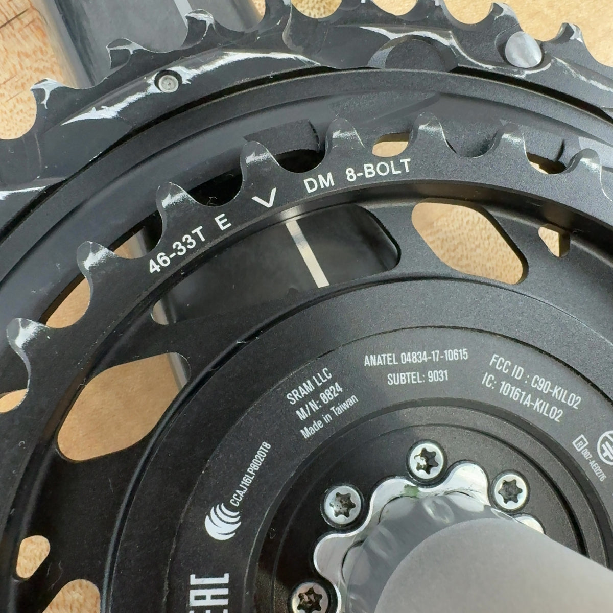 Low Mile! SRAM Red AXS E1 Power Meter 165mm 46/33T Carbon Dub Bike Crankset — photo 8 of 9