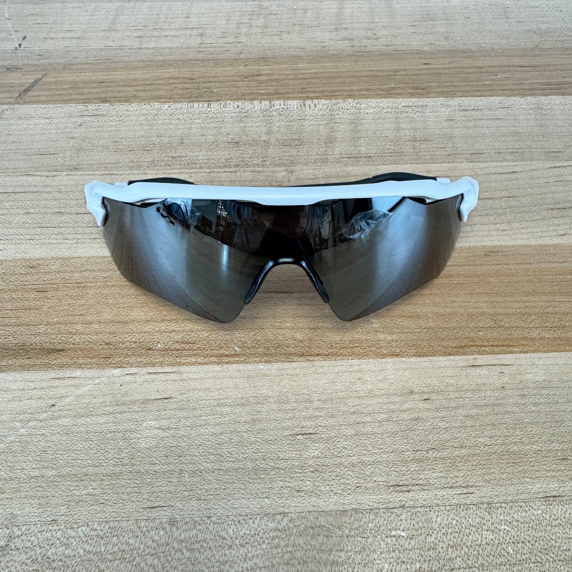 Light Use! 2019 Oakley Radar EV White Frame Black/Clear Lens Cycling Sunglasses