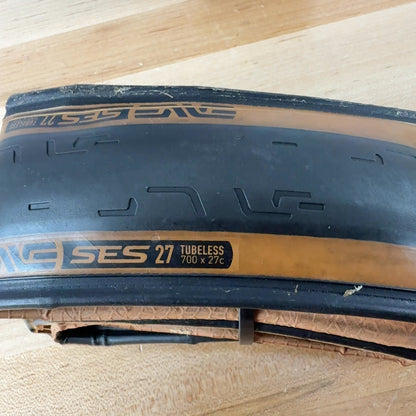 Pair Enve SES Road Tan 700c x 27mm Tubeless Road Bike Tires