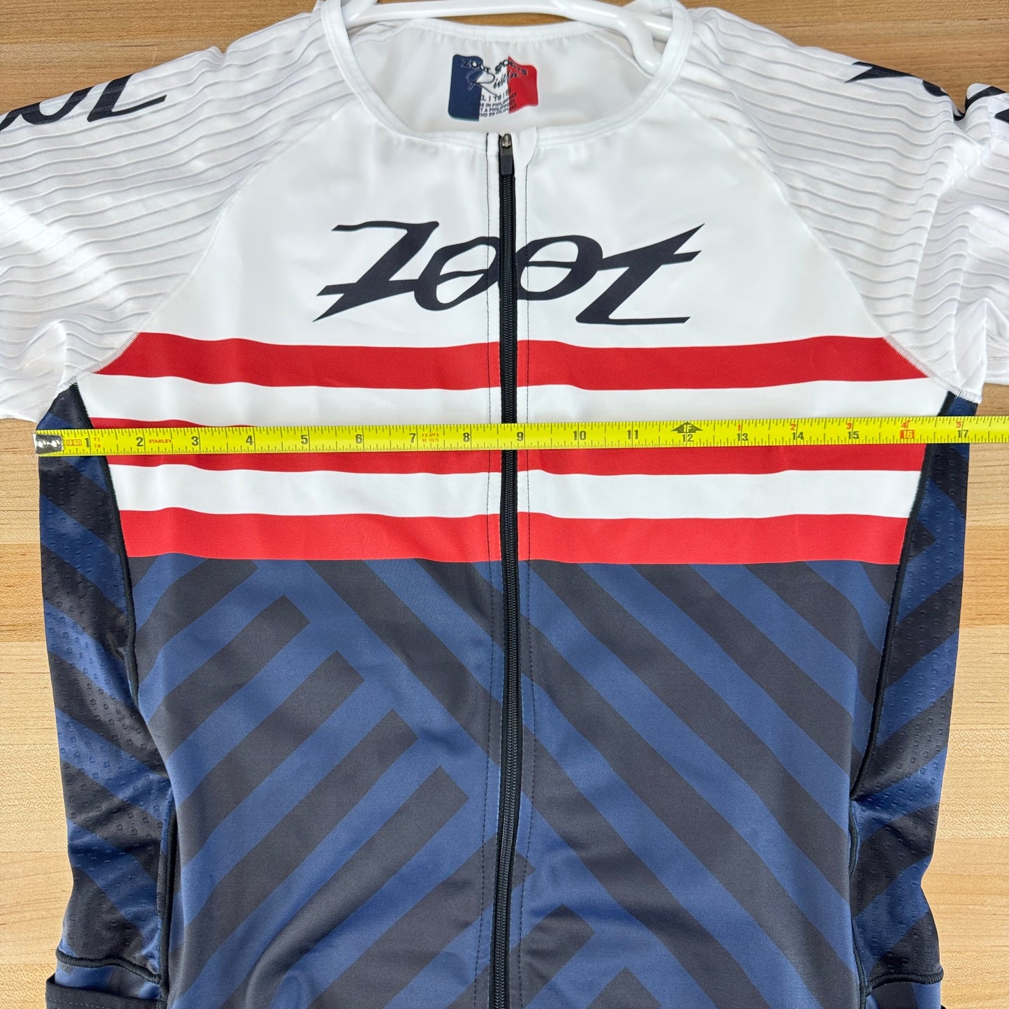 Light Use! Zoot Ultra Tri P1x Racesuit Blue White Red Men's Triathlon Skinsuit